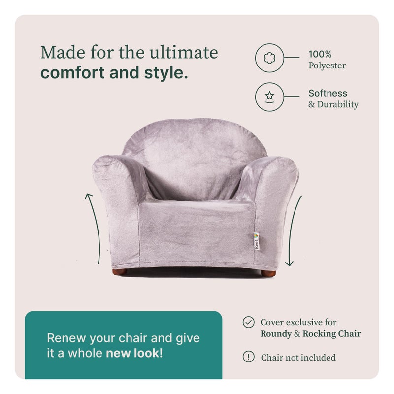 Keet Roundy Chair Slipcover for Kids Chairs â€“ Soft Minky Polyester Replacement Cover, Fits Keet Roundy & Rocking Chairs, Durable & Machine Washable, Easy to Install, Ideal for Ages 2â€“5, Playroom & Bedroom. - Image 2